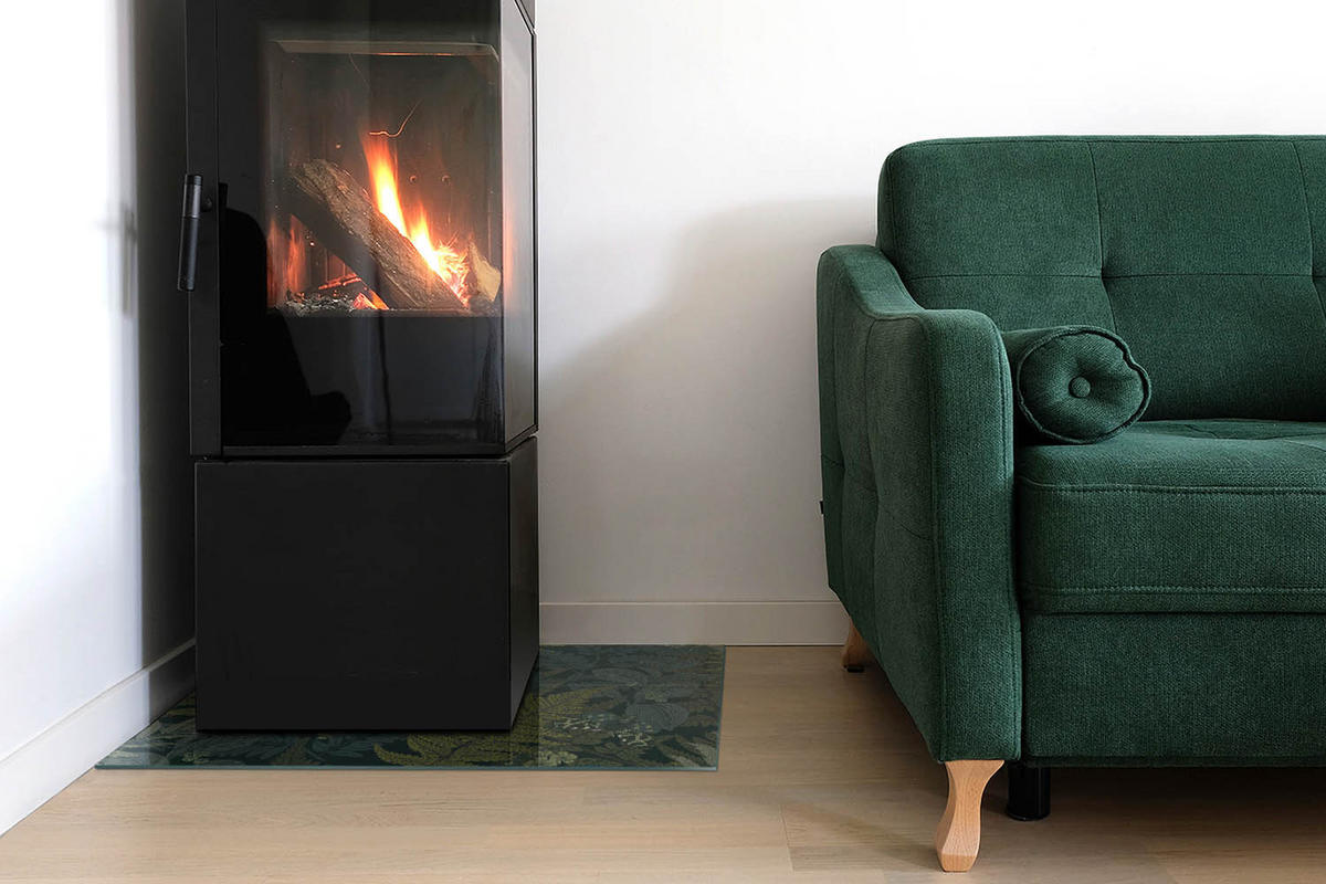 GLASPLATTE für Kamin 60x40 cm - Grün, Glas (60/40/0.4cm) - TULUP