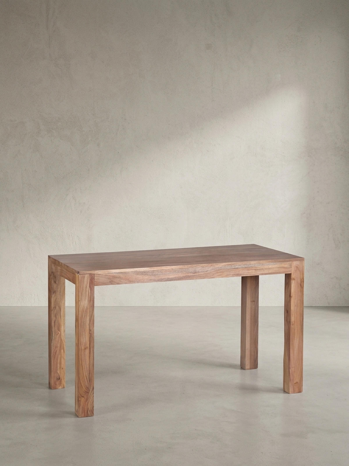 ESSTISCH Massivholz Akazie Rechteckig Handgefertigt NAKO, Beige 120x60x76 cm - Hellbraun/Beige, Akazienholz/Holz (60/120/76cm) - KADIMA DESIGN