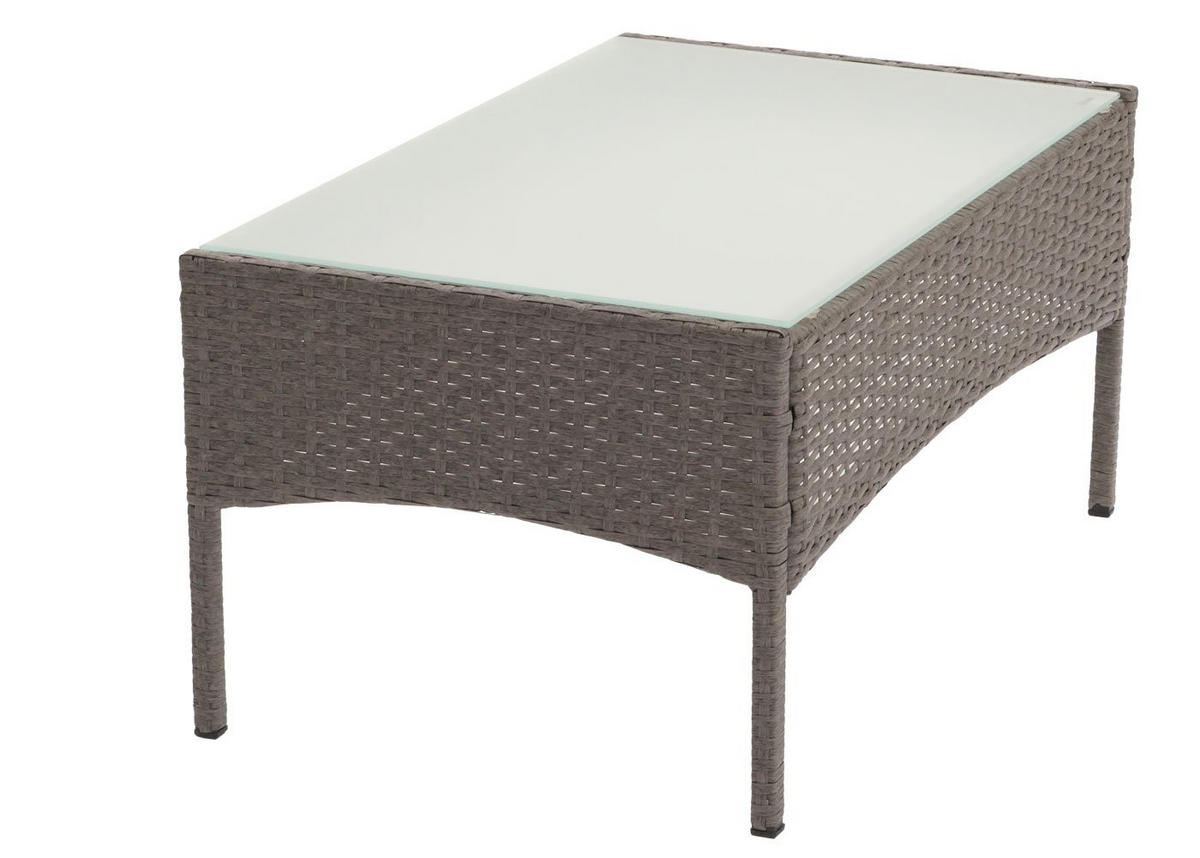 GARTENTISCH Andi aus Poly-Rattan HxBxT 38x79x48cm Grau - Grau, Kunststoff (48/79/38cm) - PROREGAL