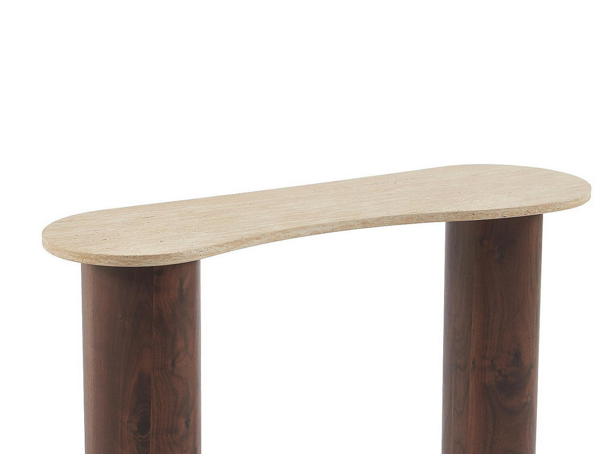KONSOLENTISCH - 120 cm x 40 cm - holz - naturfarben dunkel, beige Alozya - Beige/Naturfarben, Holz (40/120/80cm) - Vente-Unique