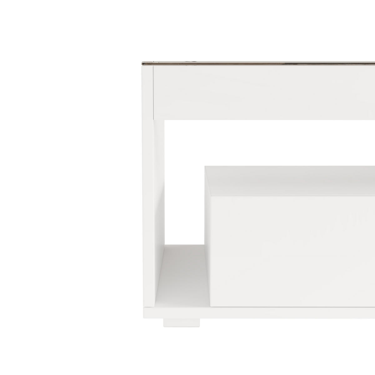 COUCHTISCH 100/50/40 cm mit LED-Beleuchtung in Hochglanzweiß - Weiß, Holzwerkstoff (100/50/40cm) - OKWISH