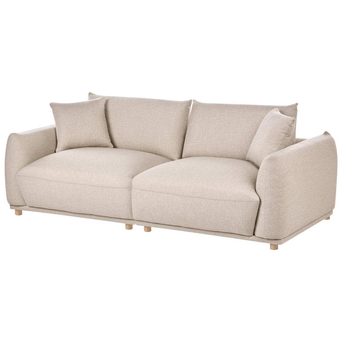 POHOVKA 3-místná Látka Béžová Jubek - béžová, textil (214/81/104cm) - Beliani