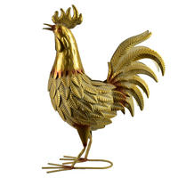 FIGURA KOHOUT CEDRIC, kov, zlatá, 15/42/53cm - zlatá, kov (45/55/18cm) - Mondex