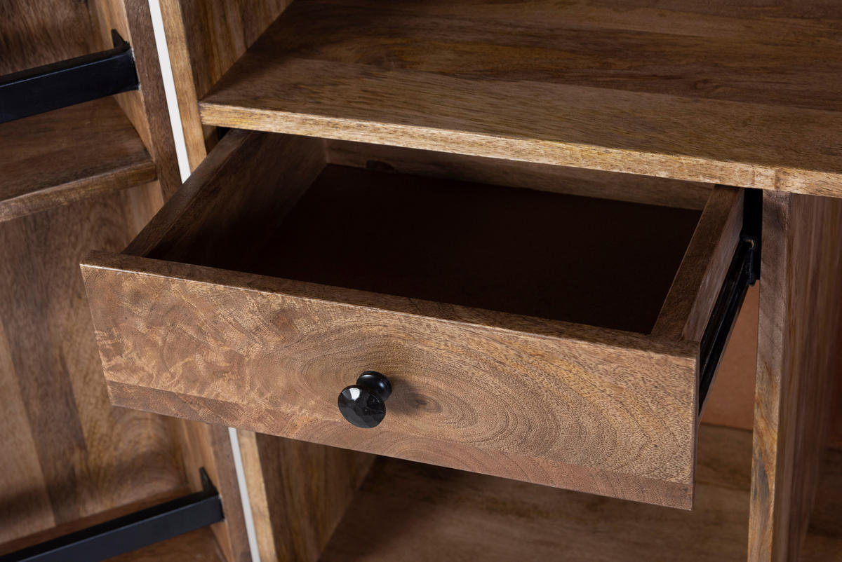BARSCHRANK Oskar Mangoholz Braun 122x46x74cm - Braun, Holz (46/122/74cm) - DELUKE