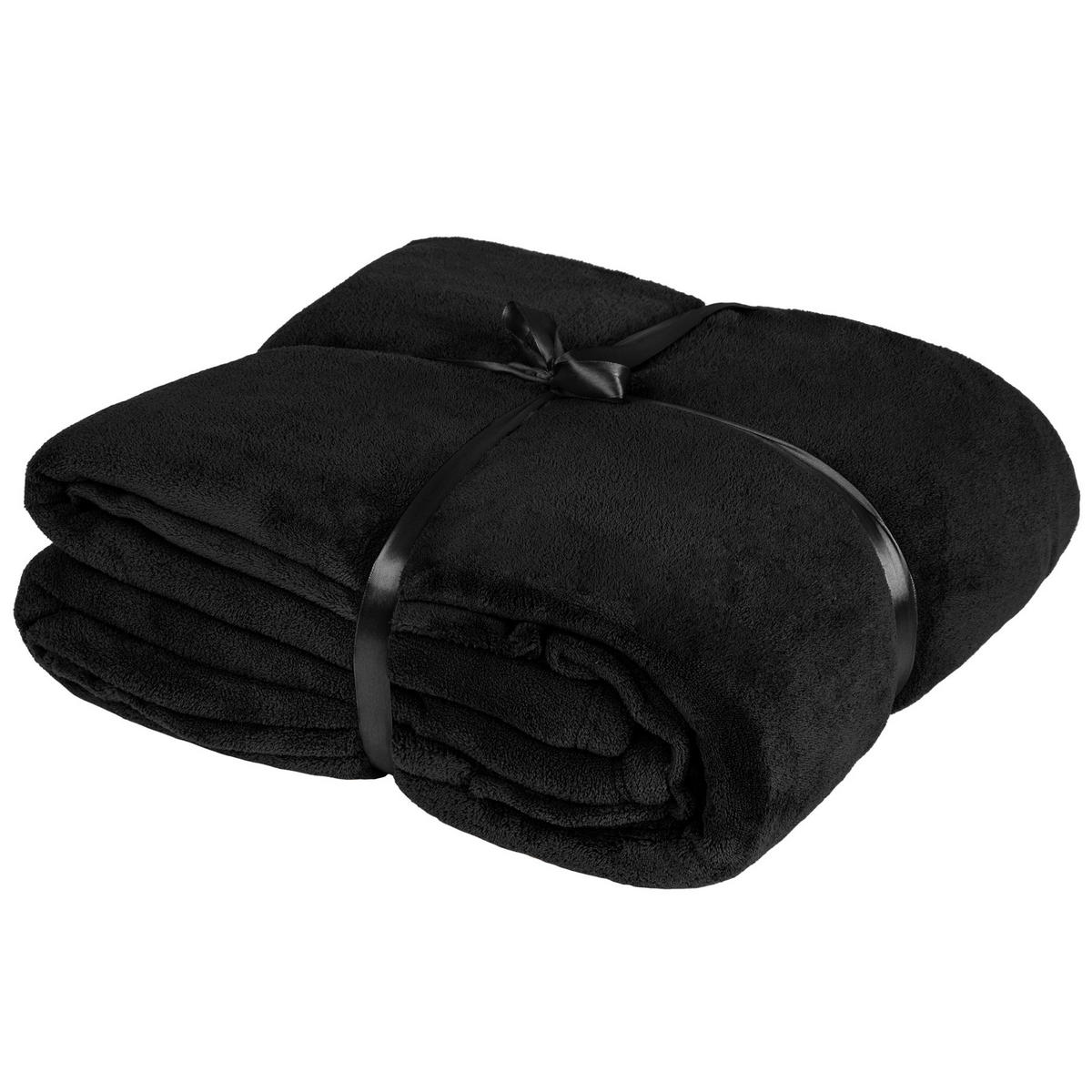 KUSCHELDECKE MIT ÄRMELN ,inklusive Tasche auf der Vorderseite,schwarz - Schwarz, Textil (170/200cm) - tectake