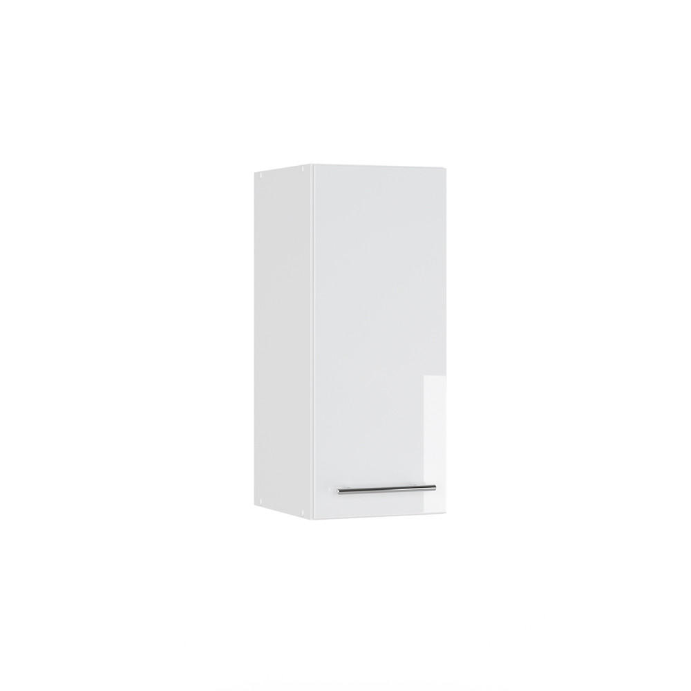 BADSCHRANK Fame-Line Weiß Hochglanz 30 x 72 cm - Weiß Hochglanz/Weiß, Holzwerkstoff (30/72/34.1cm) - Vicco