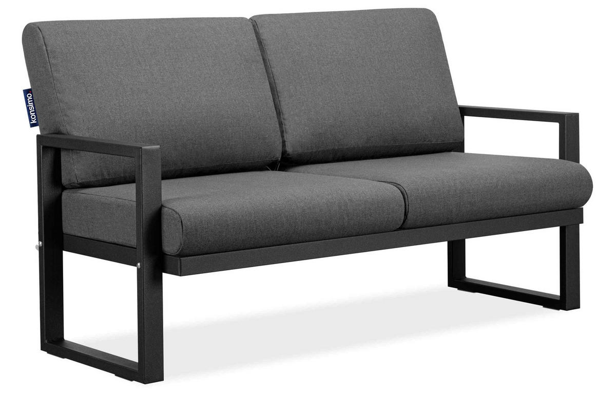 TERRASSENMÖBEL FRENA im Loft-Stil, schwarz - Schwarz/Grau, Metall - KONSIMO®