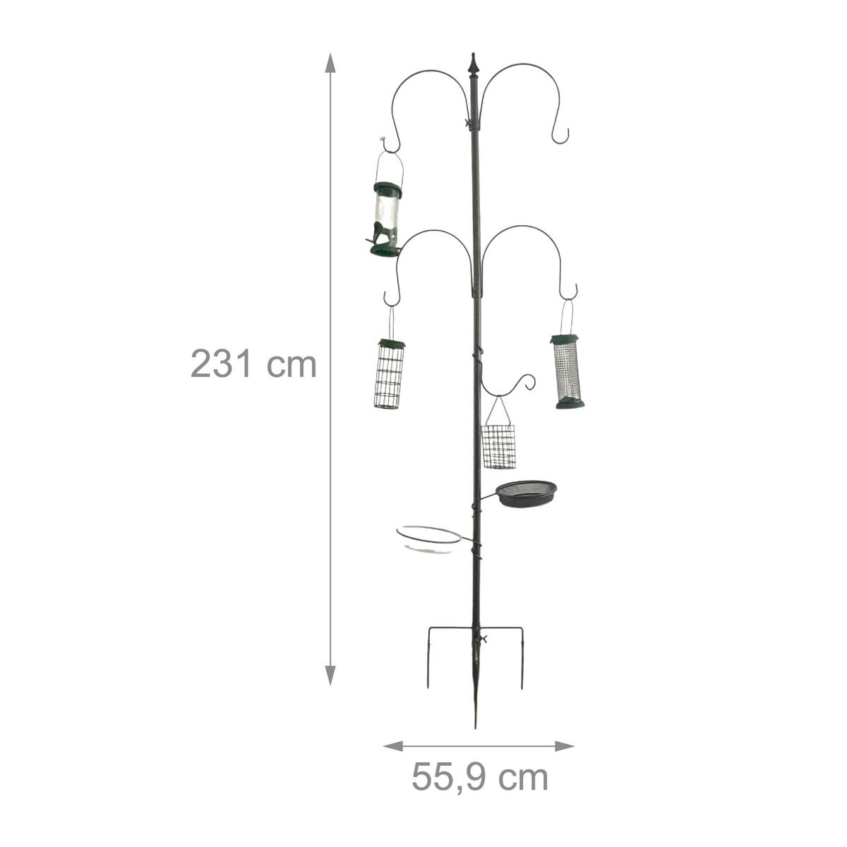 VOGELFUTTERSTATION - Schwarz, Metall (55.9/231/5cm) - Relaxdays