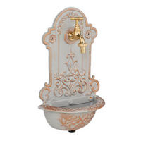 WANDBRUNNEN - Grau, Metall (10.5/22/36cm) - Relaxdays