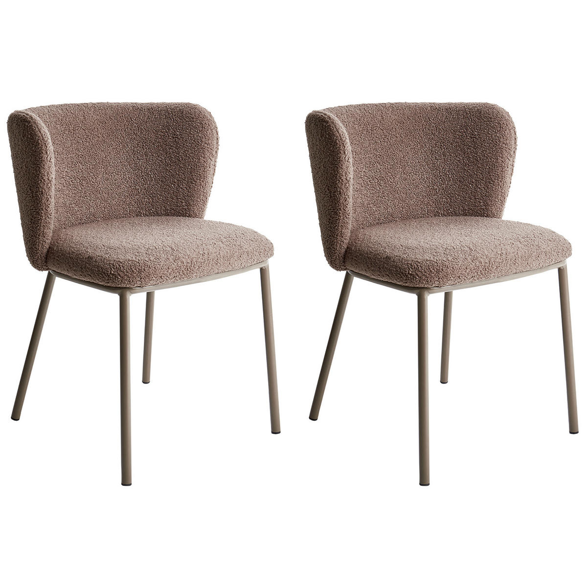 ESSZIMMERSTUHL Braun Mina II - Hellbraun, Textil (45/75/52cm) - Beliani