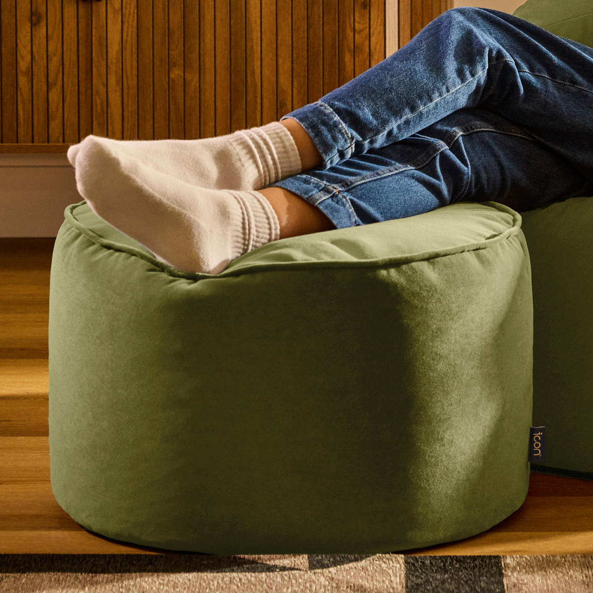 SITZPOUF Rund Milano - Olivgrün, Textil (55/35/35cm) - icon