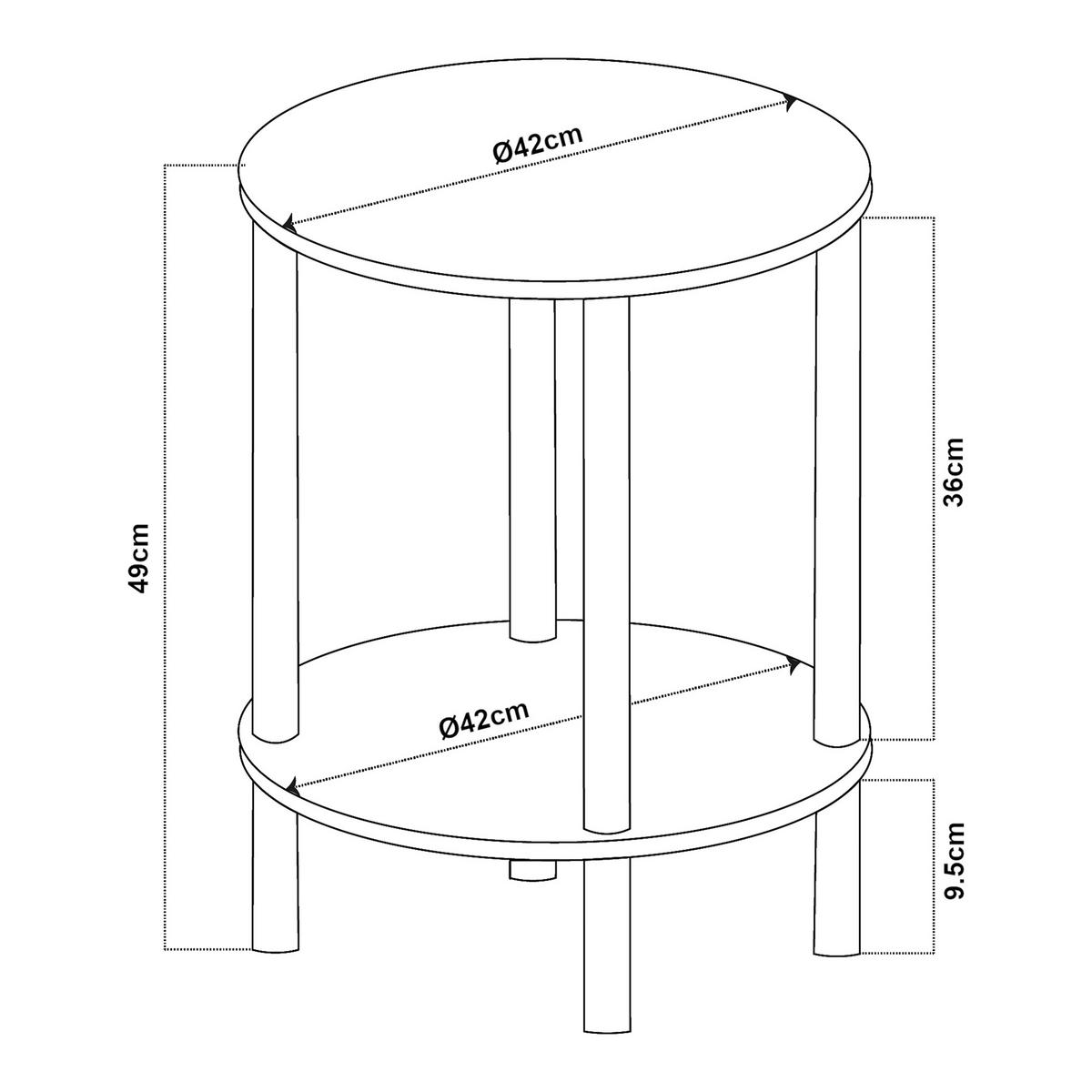 BEISTELLTISCH Ves - Schwarz, Holzwerkstoff (42/42/49cm) - [en.casa]