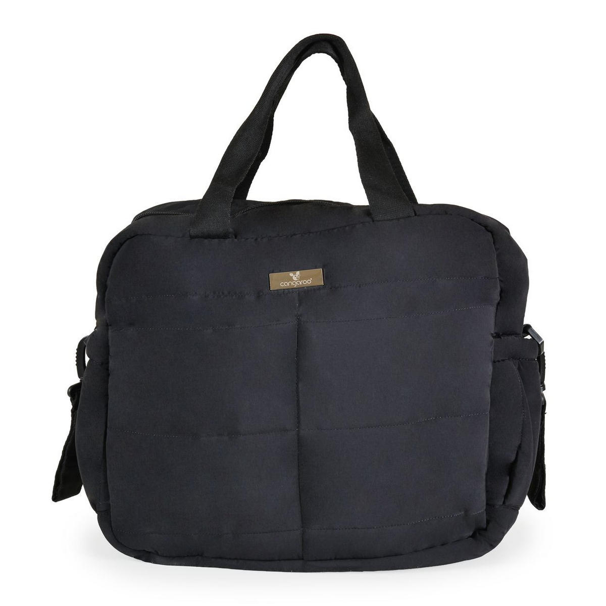 WICKELTASCHE Solana schwarz Wickelunterlage, Seitentaschen, Isoliertasche, Kinderwagenclips - Schwarz, Textil (17/35/45cm) - Cangaroo
