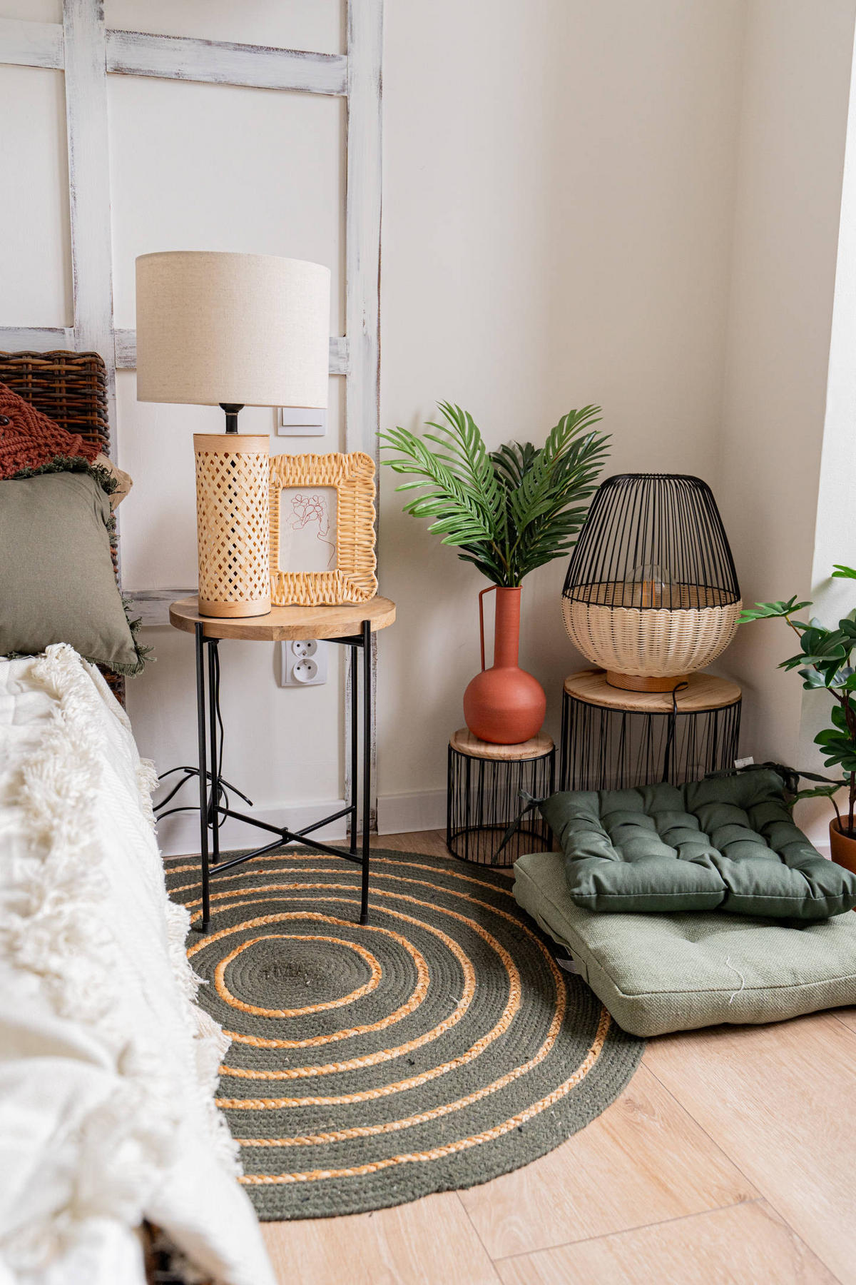 WEBTEPPICH Ø 90 cm - Dunkelgrün, Naturmaterialien (90/90cm) - Home Styling Collection