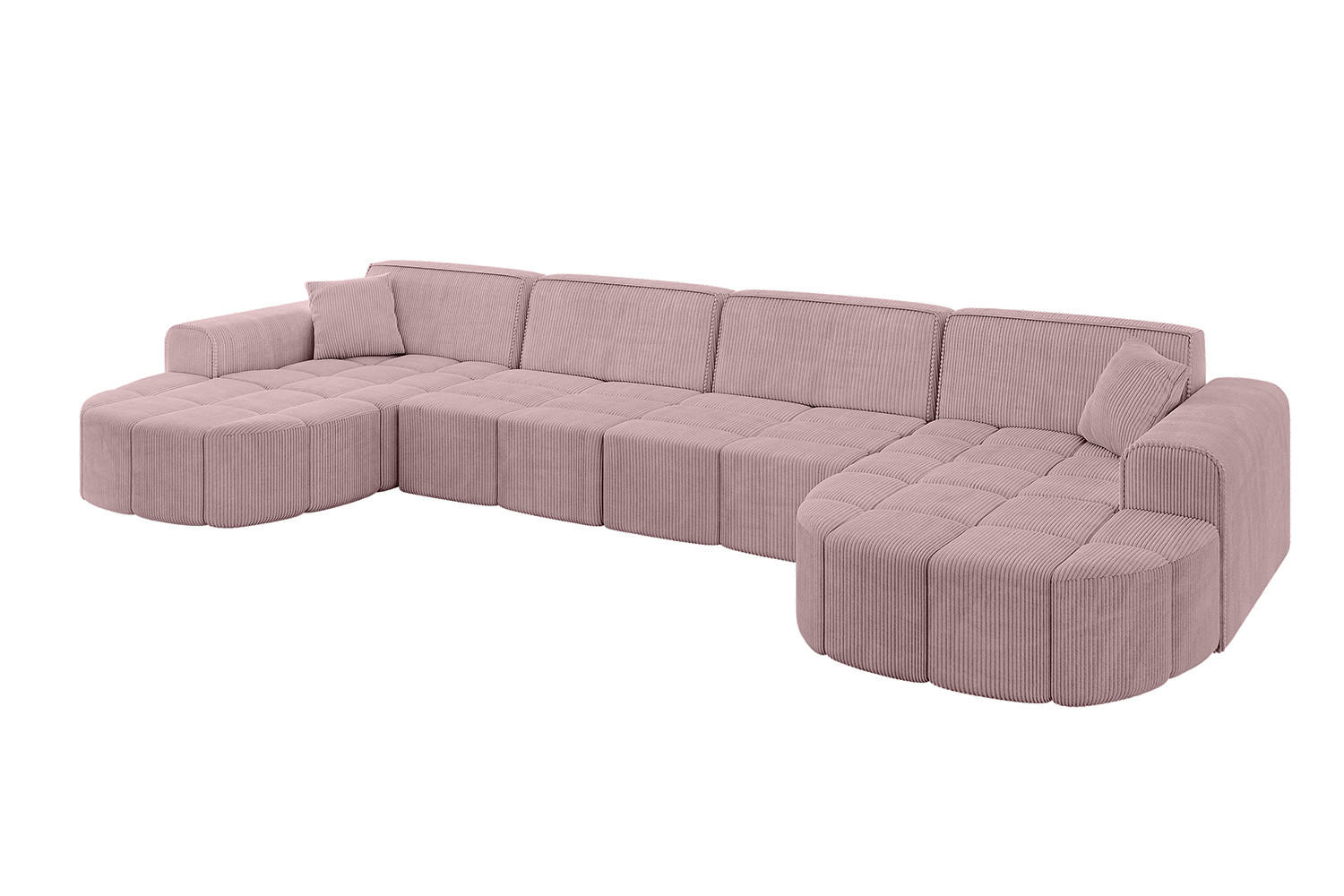 WOHNLANDSCHAFT LIVO-U2 - 400x173x79,5 cm Rosa - Rosa, Holzwerkstoff/Textil (400/79/173cm) - ALTDECOR