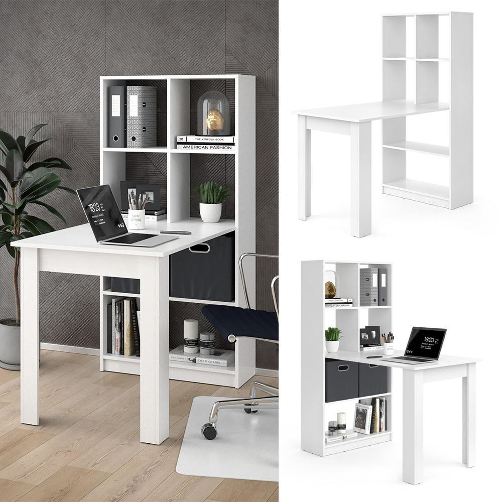 SCHREIBTISCH Gael Weiß 70 x 122 cm - Weiß, Holzwerkstoff (122/70/145.6cm) - Vicco