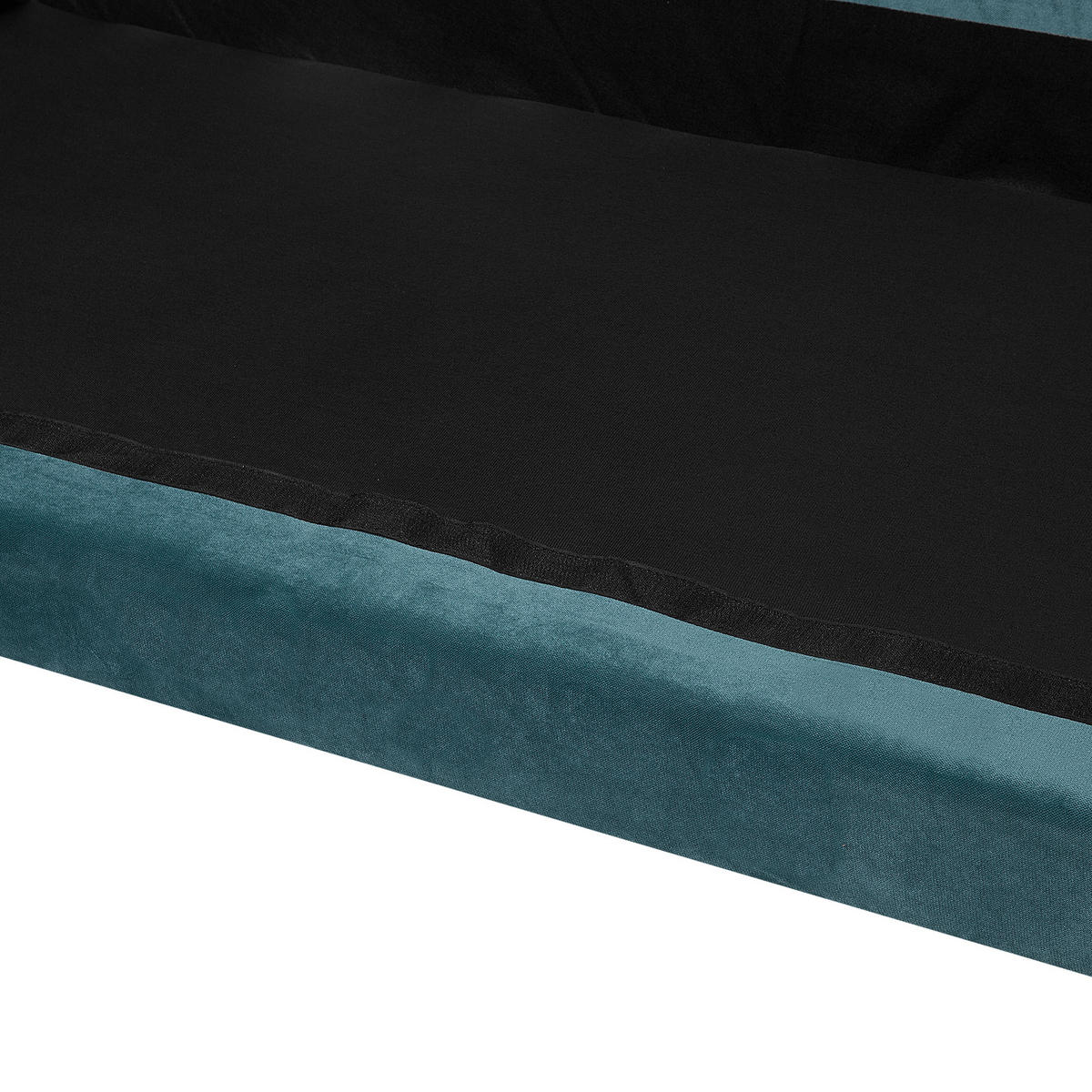 3-SITZER-SOFA Samtstoff Blaugrün Eike - Petrol/Hellgrün, Textil (186/82/102cm) - Beliani