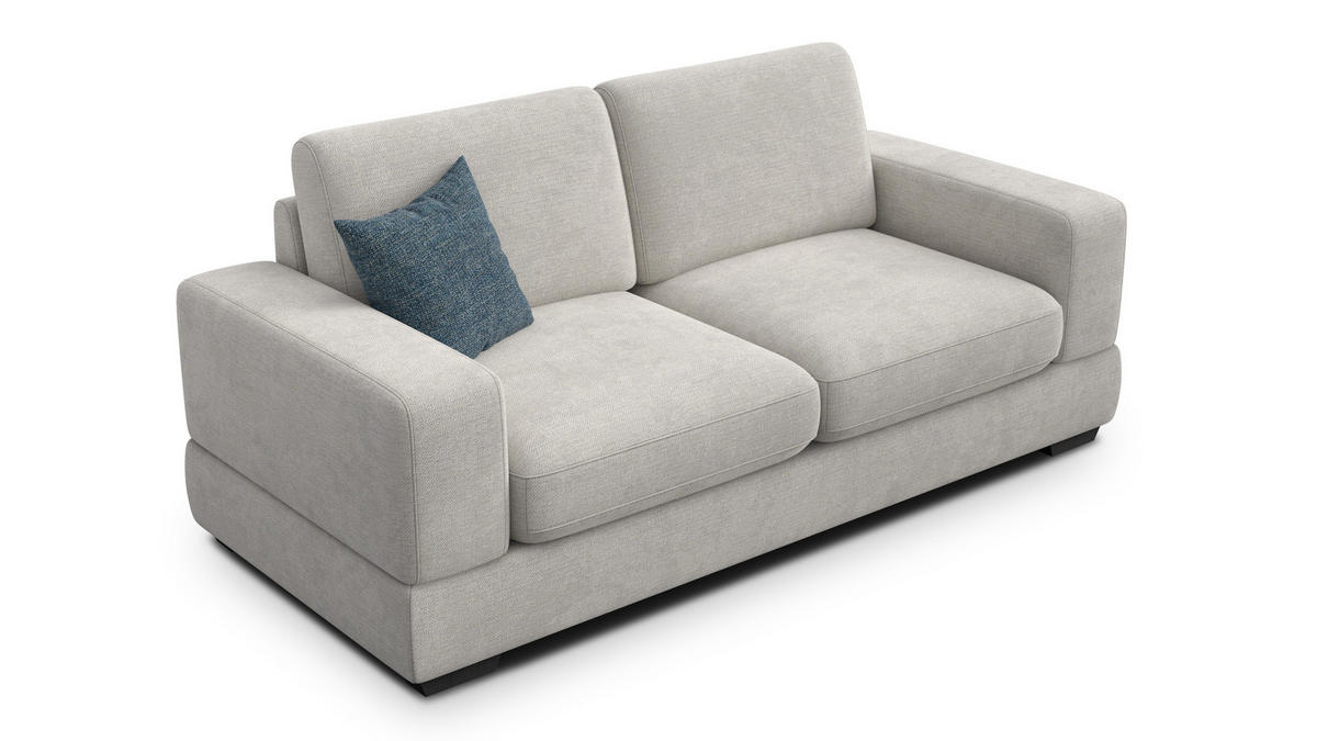 SOFA OTTO 3-Sitzer, creme - Creme/Schwarz, Holz/Textil (201/89/98cm) - Courtois Laville