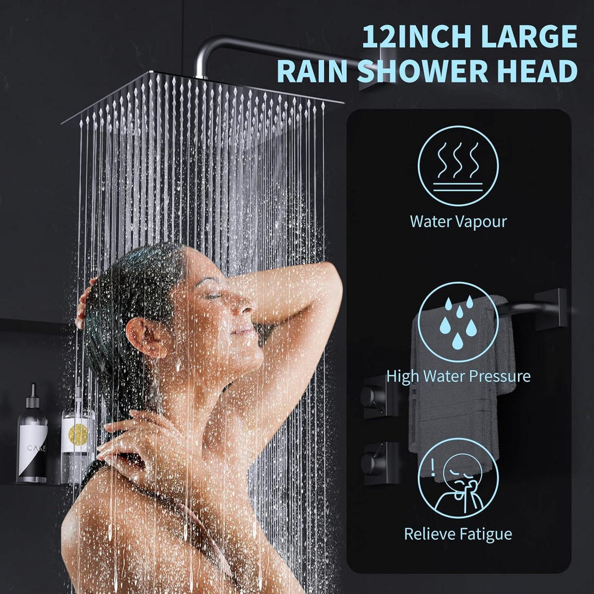 REGENDUSCHE Duschkopf 30 cm Edelstahl Quadratisch Anti-Kalk - Silberfarben, Metall (12/12.7/1cm)