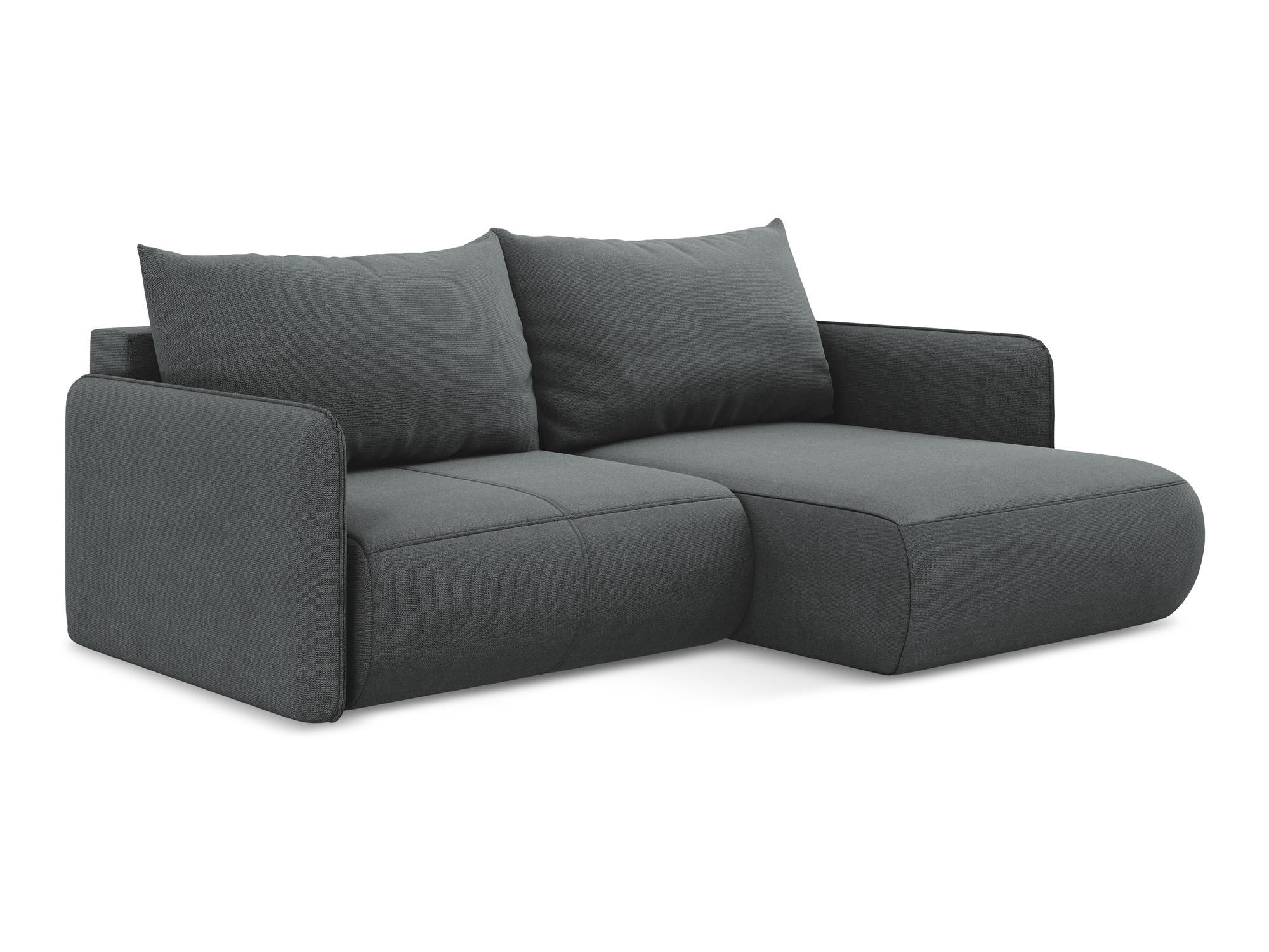 ECKSOFA mit Schlaffunktion Strukturstoff Stoff Grau - Schwarz/Grau, Kunststoff/Textil (207/148cm) - Makamii