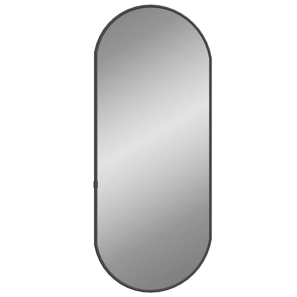 WANDSPIEGEL Schwarz 60x25 cm Oval - Schwarz, Glas (25/60/1cm) - furnicato