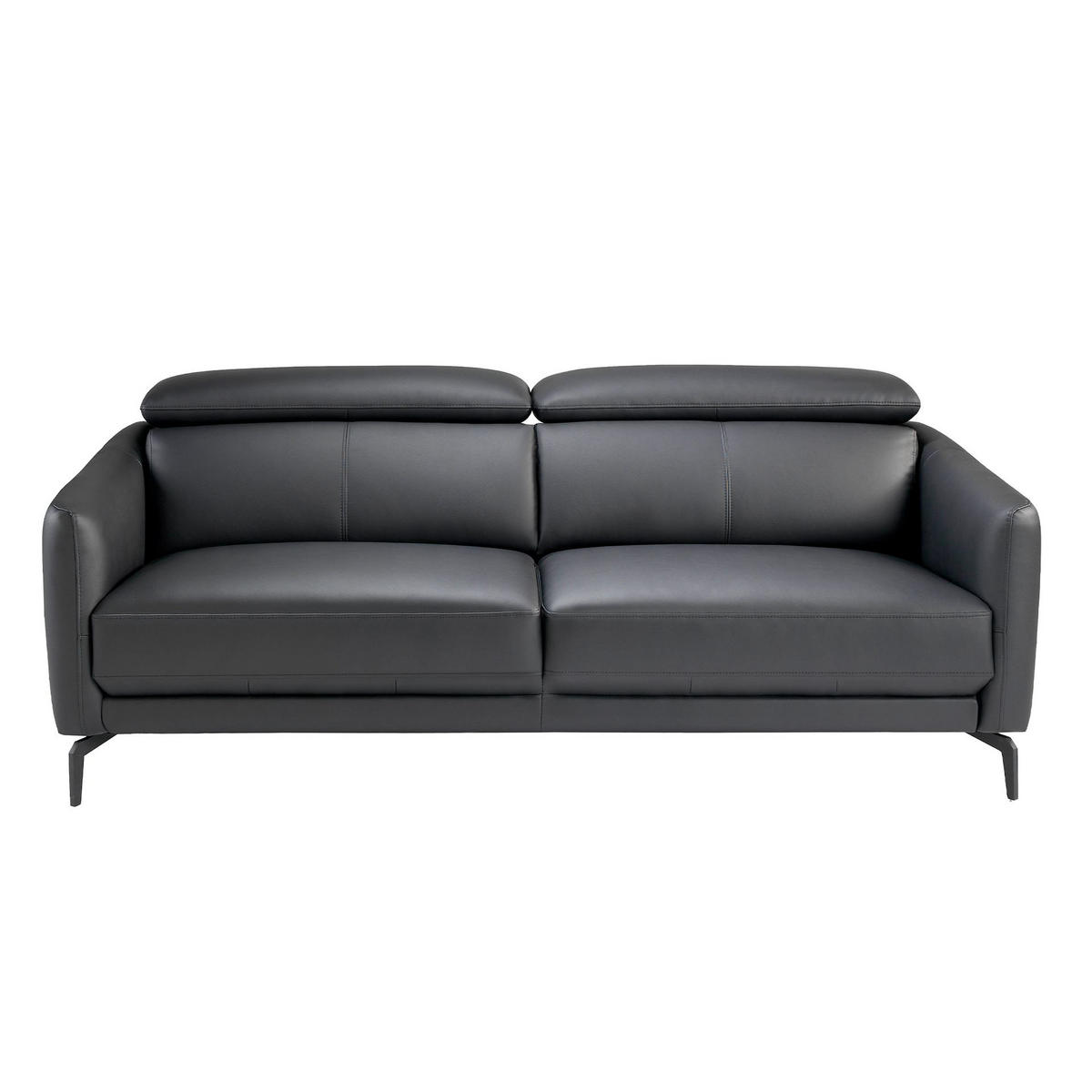SOFA Schwarzes Ledersofa 3-sitzig 197/100/94 cm - Schwarz, Leder (197/94/100cm) - ANGEL CERDA