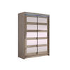 KLEIDERSCHRANK Miami IV, mit RGB LED Beleuchtung - Silberfarben/Trüffeleichefarben, Holzwerkstoff/Kunststoff (120/200/58cm) - MIRJAN24