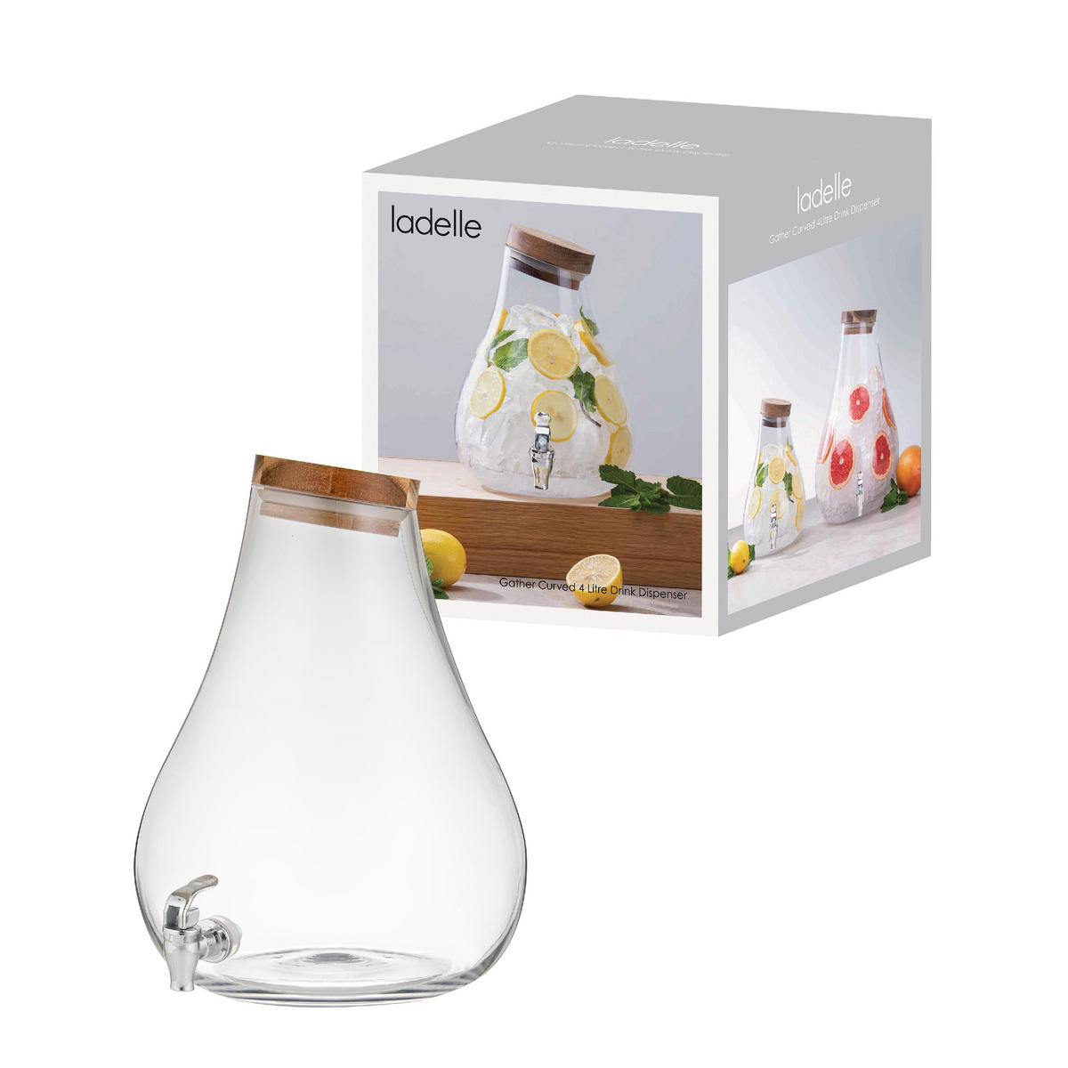 GETRÄNKESPENDER Gather - Klar, Glas (4L) - Ladelle