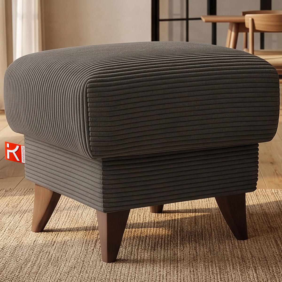 FUẞSTÜTZE GUSTAVO II, Graubeige - Greige/Beige, Holz/Holzwerkstoff (53/49/53cm) - KONSIMO®