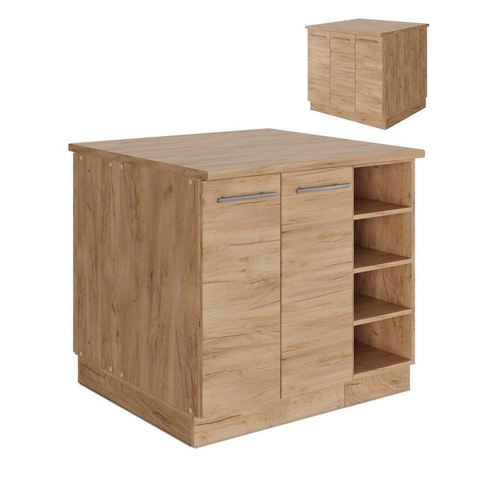 KUCHYŇSKÝ OSTROV Fame-Line Zlatý mocný dub - medově dubová, kompozitní dřevo (90/82/60cm) - Vicco