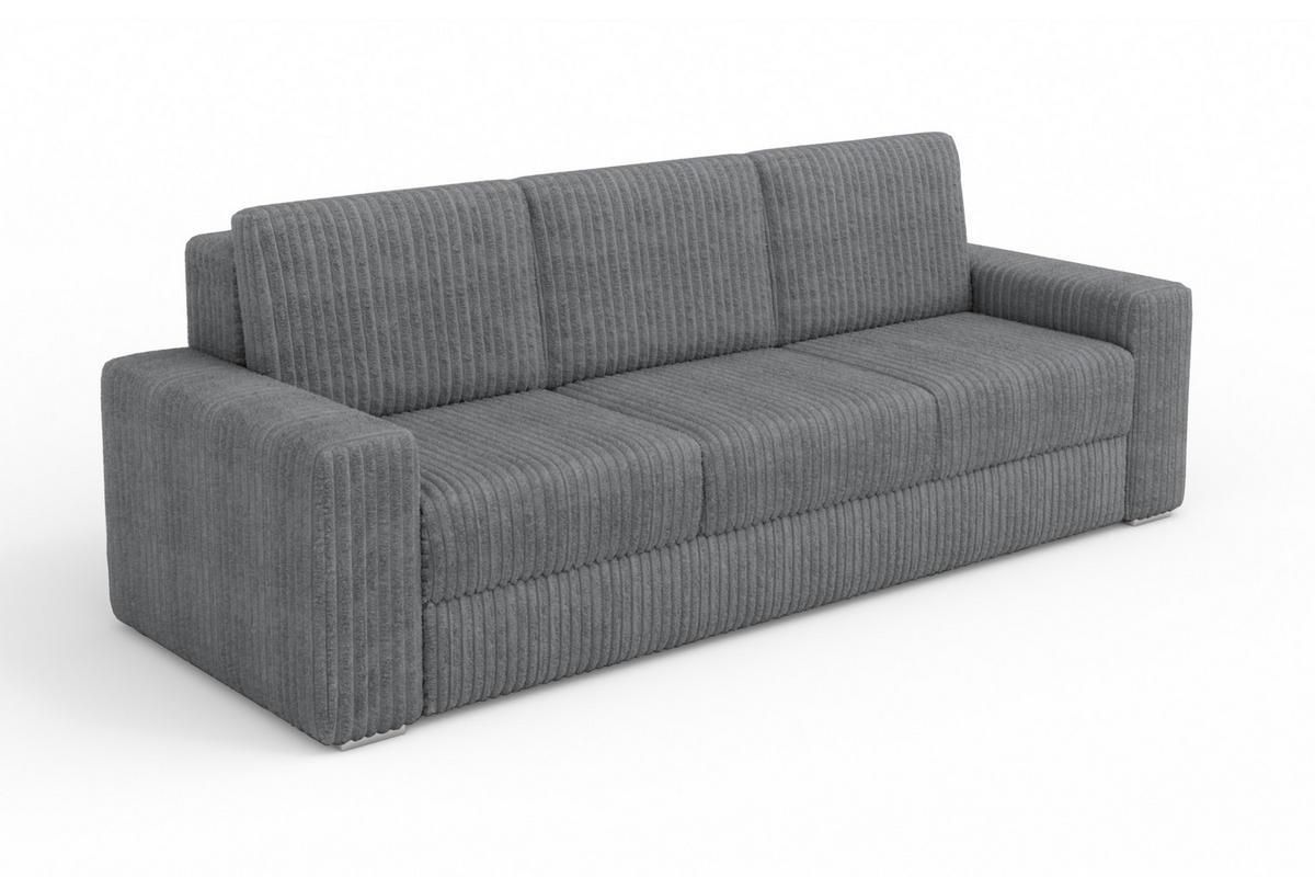 SOFA TIMON 245cm breit in Cord Dunkelgrau - Dunkelgrau, Holz/Holzwerkstoff (245/90/92cm) - Deine Möbel 24