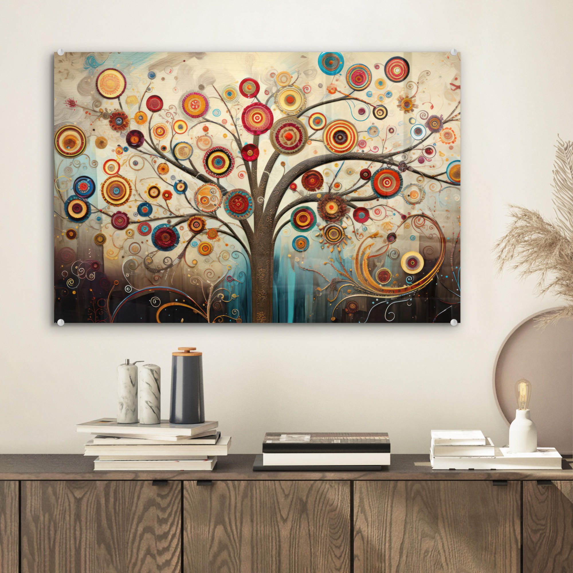 ACRYLGLASBILD Baum - Baum des Lebens - Farbe 60x40 cm - Braun, Glas (60/40cm) - MuchoWow
