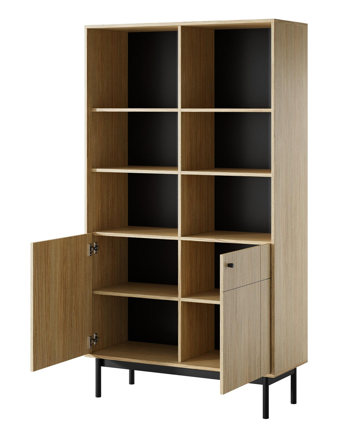 REGAL Linea R104 Nature Japandi Stil Sonoma Eiche - Multicolor, Holzwerkstoff (103.4/184.6/39cm) - Sepro Meble