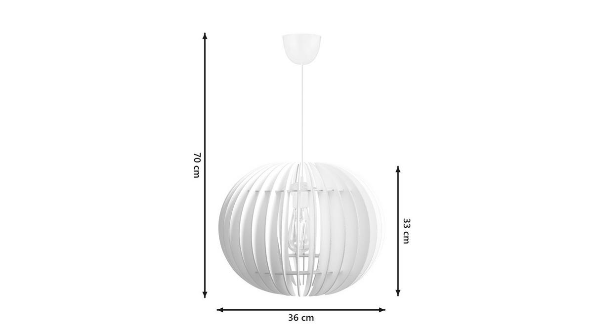 HÄNGELAMPE BOLZANO Weiß Holz - Weiß, Holz (36/36/70cm) - KAWOLA