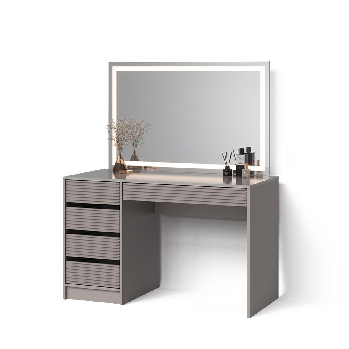 SCHMINKTISCH Imola Cashmere 120 cm mit LED Beleuchtung - Kaschmir, Holzwerkstoff (120/75/55cm) - Livinity®