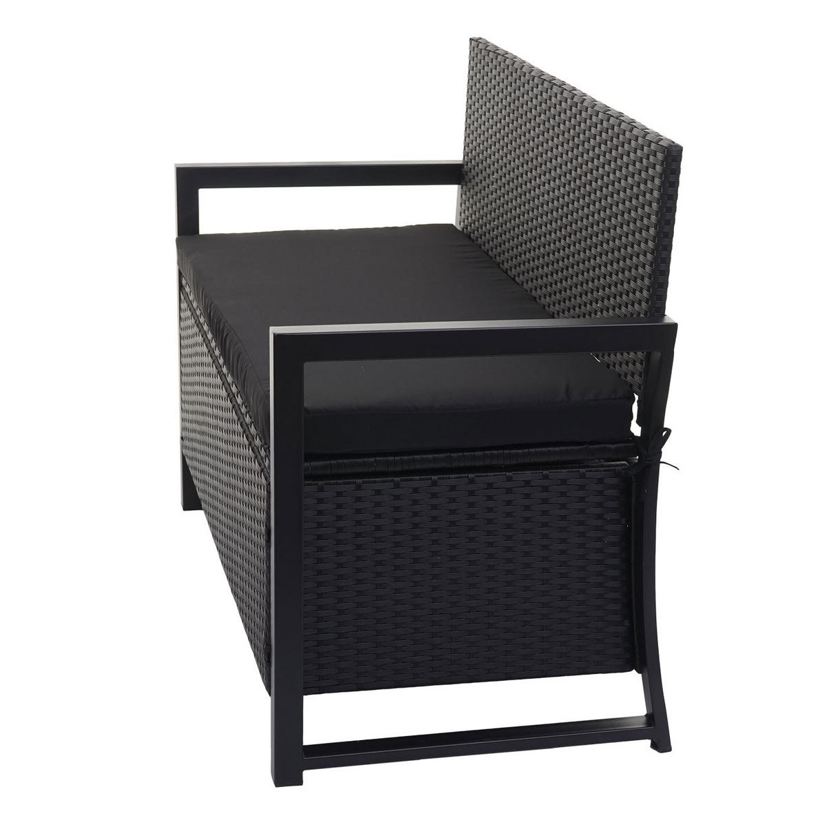 POLY-RATTAN 2ER SITZBANK Anthrazit, Schwarz - Anthrazit/Schwarz, Kunststoff (117/87/57cm) - MCW