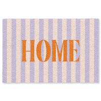 FUSSMATTE Lila – Orange – Streifen – Startseite 180x120 cm - Flieder, Kunststoff (180/0.4cm) - MuchoWow