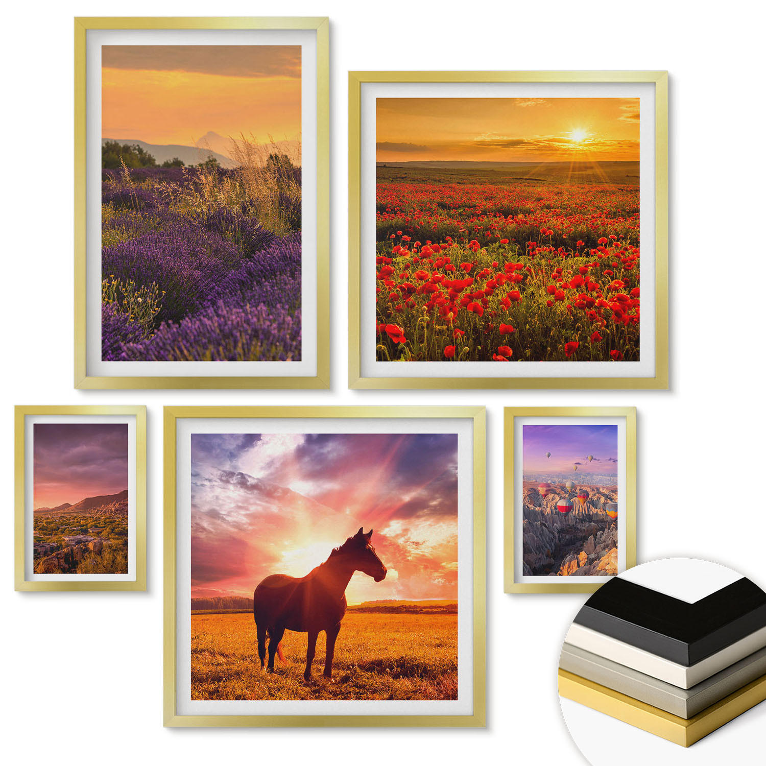 ArtPrintCave Wandbilder Gold 40x60 cm