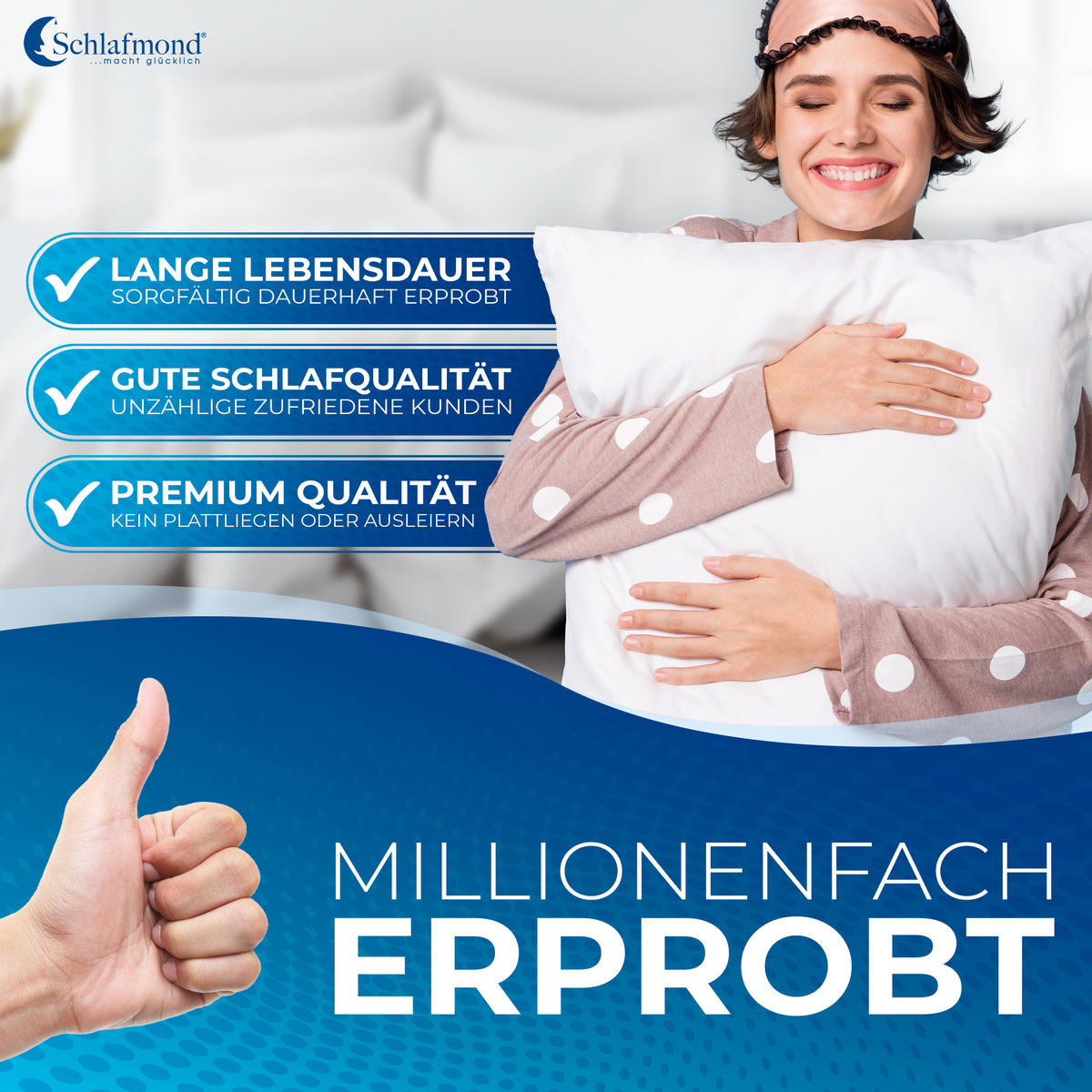 KOPFKISSEN Medicus Clean 80/80 cm, Allergikerkissen - Weiß, Naturmaterialien (80/80cm) - Schlafmond