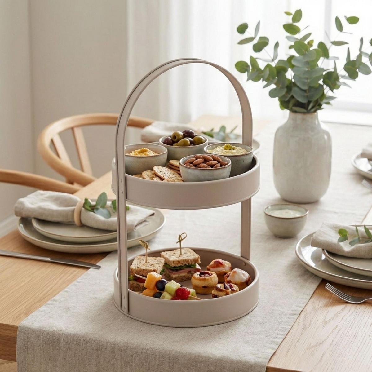 ETAGERE Metall Beige 20,5/19,5/33 cm - Beige, Metall (33cm) - ZELLER