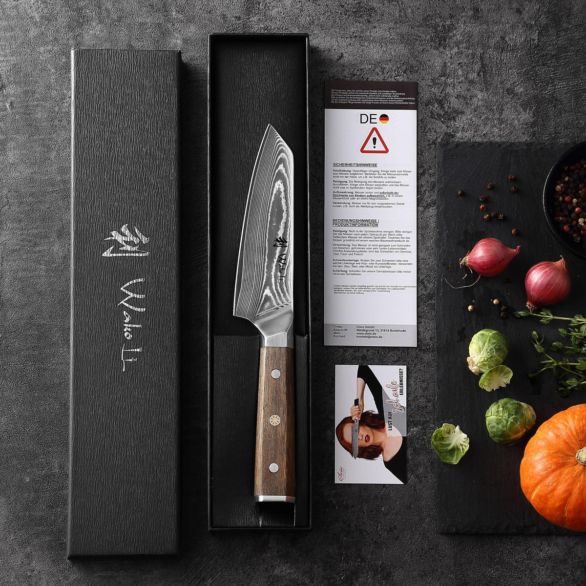 KIRITSUKEMESSER 15 cm - Nussbaumfarben, Holz/Metall (29cm) - Wakoli