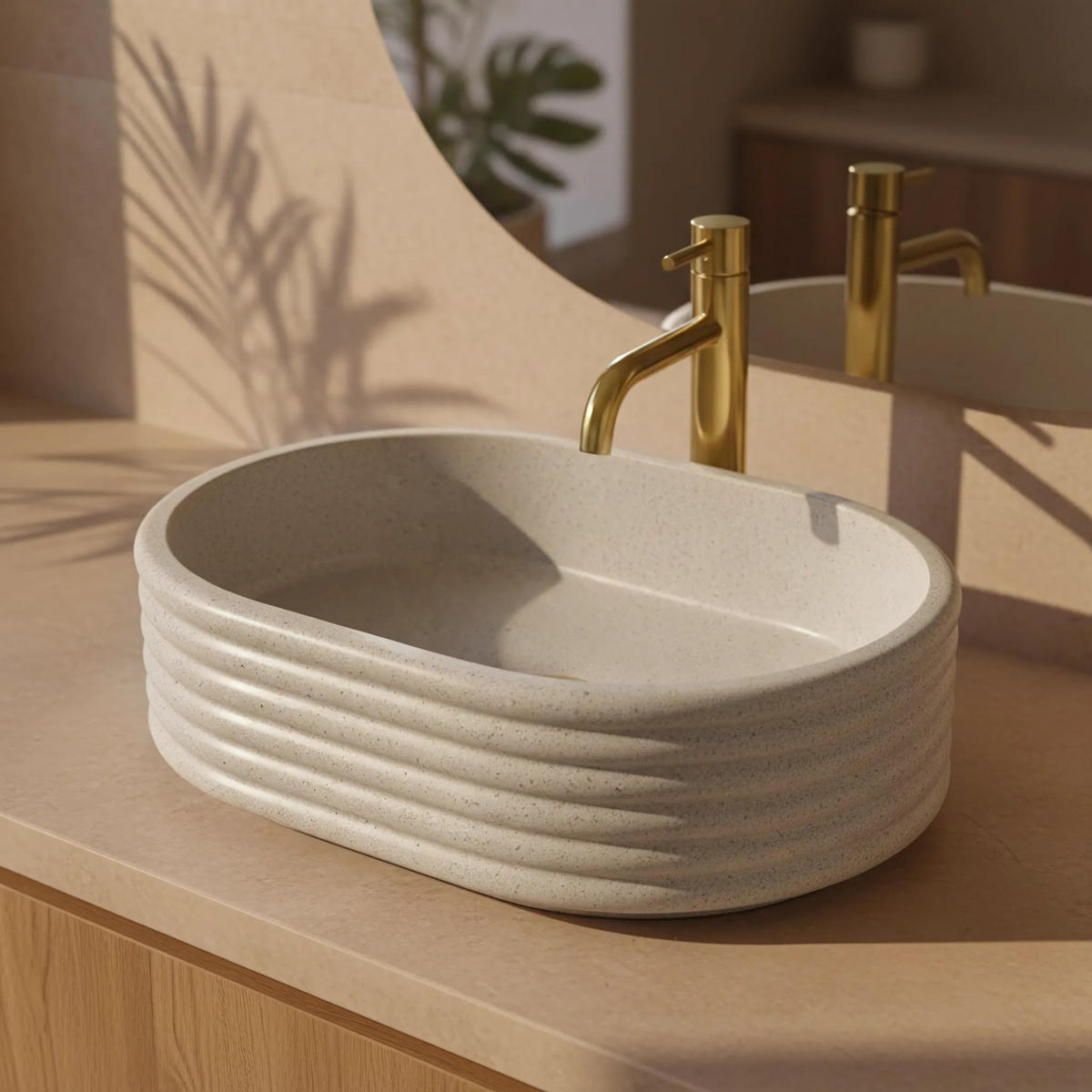 AUFSATZWASCHBECKEN Rea Nicoletta Beige - Beige, Keramik (36/14/50cm) - REA