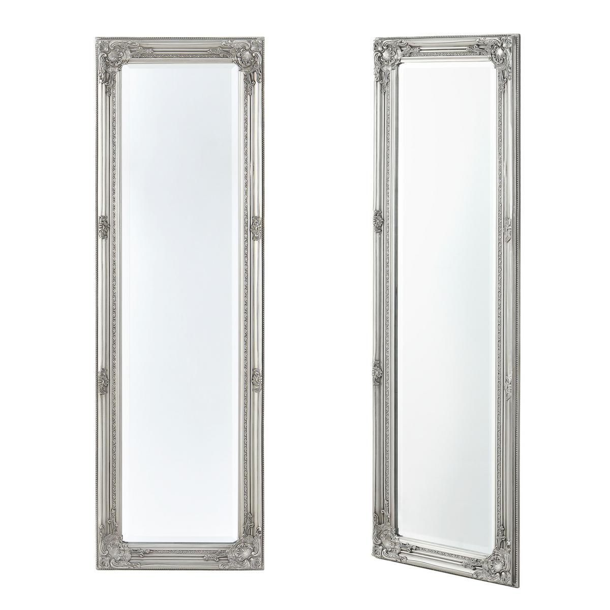 WANDSPIEGEL Livorno - Silberfarben, Glas/Holz (28.5/132/118cm) - [en.casa]