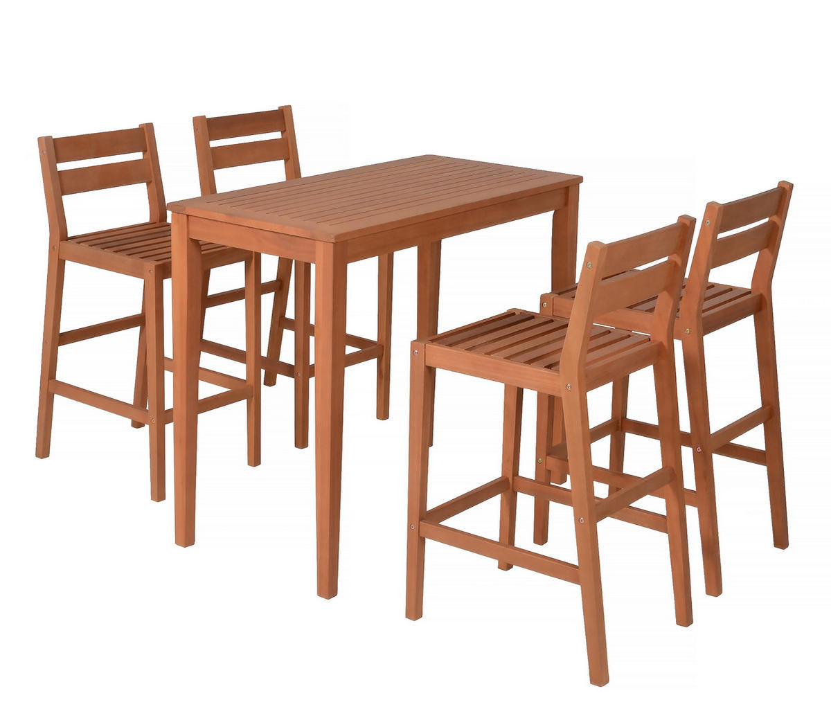 BARSET Bern 5-tlg. inkl. Kissen Eukalyptus Natur 100x60x107cm - Hellbraun, Holz (60/100/107cm) - DELUKE