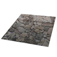 TISCHPLATTE 50x50 cm – Steintextur - Braun, Glas (50/50/0.4cm) - Wallfluent