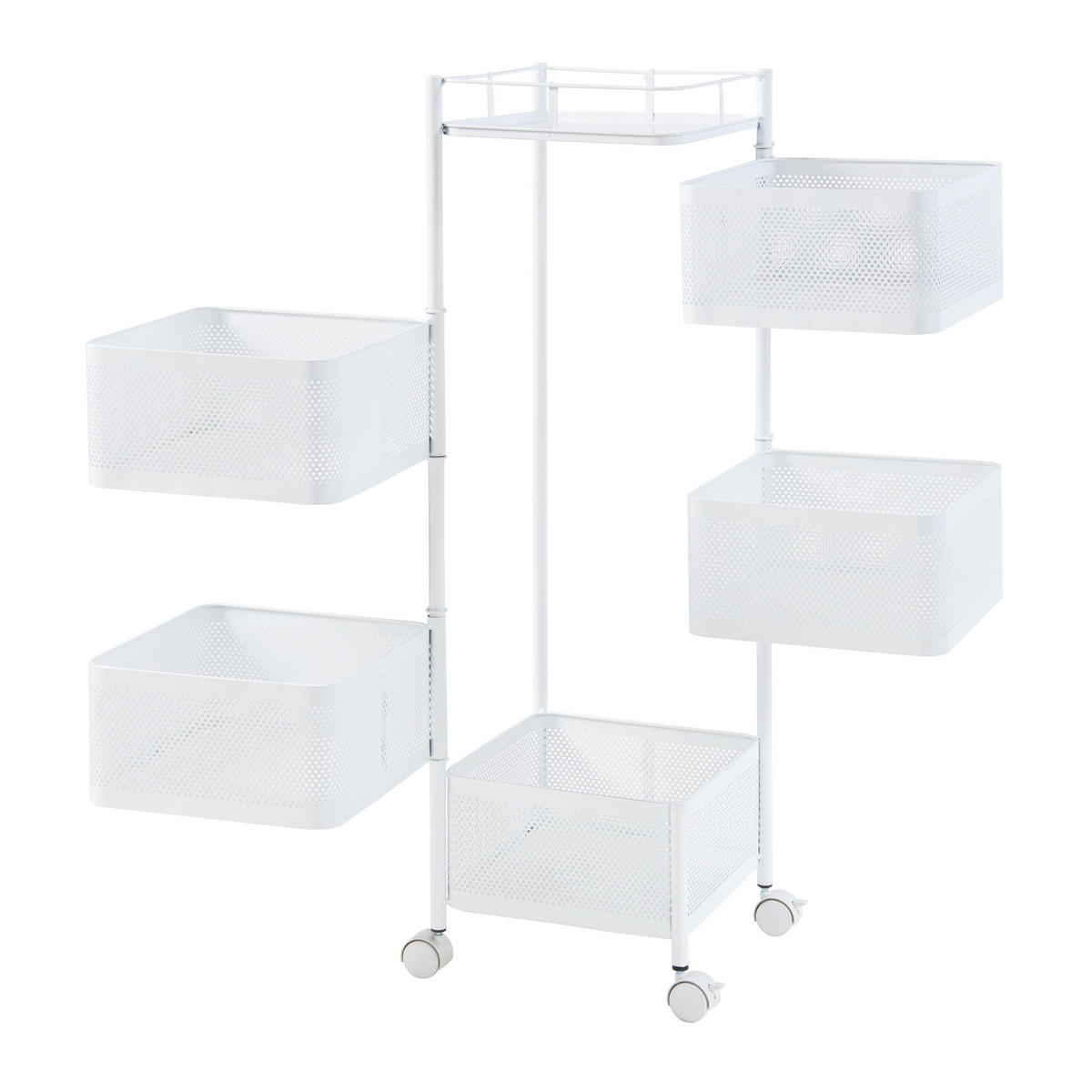 ROLLWAGEN Sunndal - Weiß, Metall (27/94.5/27cm) - [en.casa]