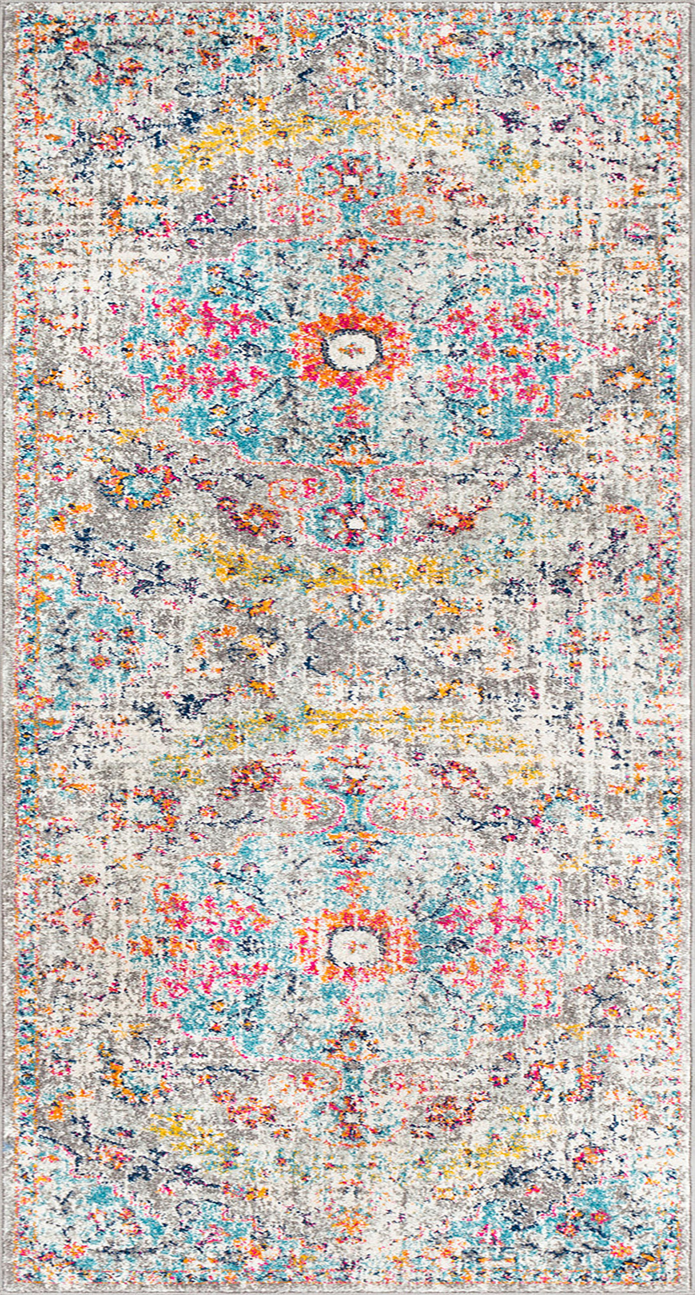 VINTAGE-TEPPICH 80/150 cm Mehrfarbig - Blaugrau, Textil (80/150cm) - LIVABLISS