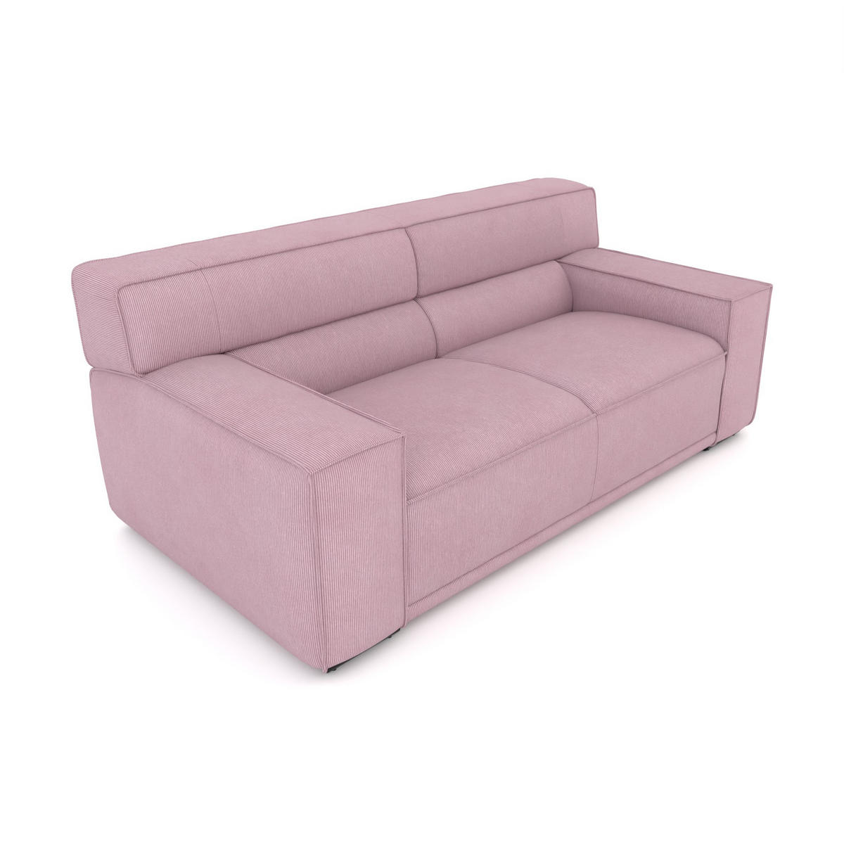 2,5-SITZER Umea Cord Rosa 194/106/78 cm - Altrosa, Kunststoff/Textil (194/78/106cm) - foamnova