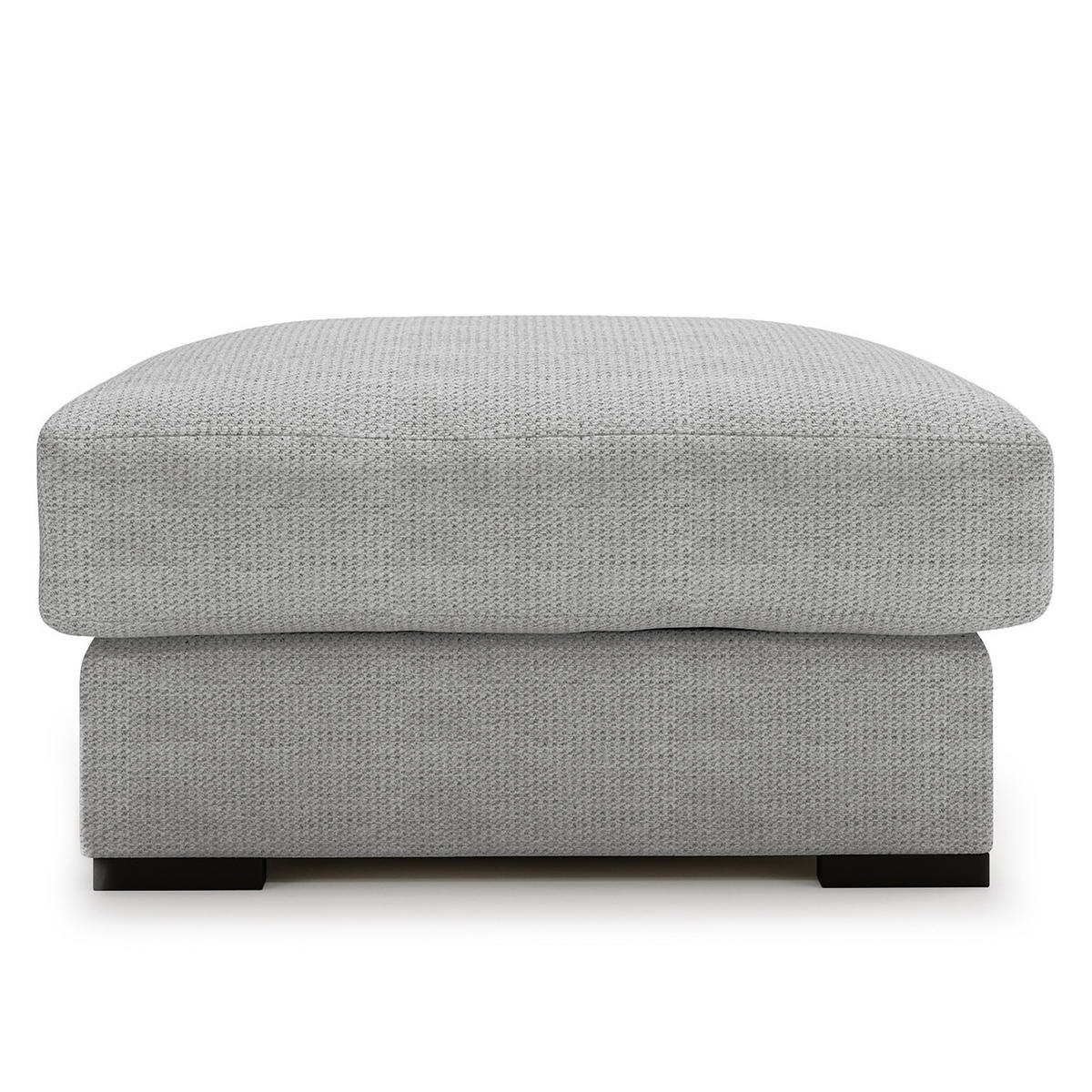 POLSTERHOCKER - Silberfarben/Schwarz, Kunststoff/Textil (92/42/92cm) - home24