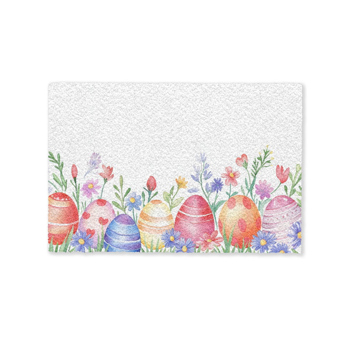 FUSSMATTE Blumengarten - Bunt - Eier 60x40 cm - Multicolor/Weiß, Kunststoff (40/60cm) - MuchoWow